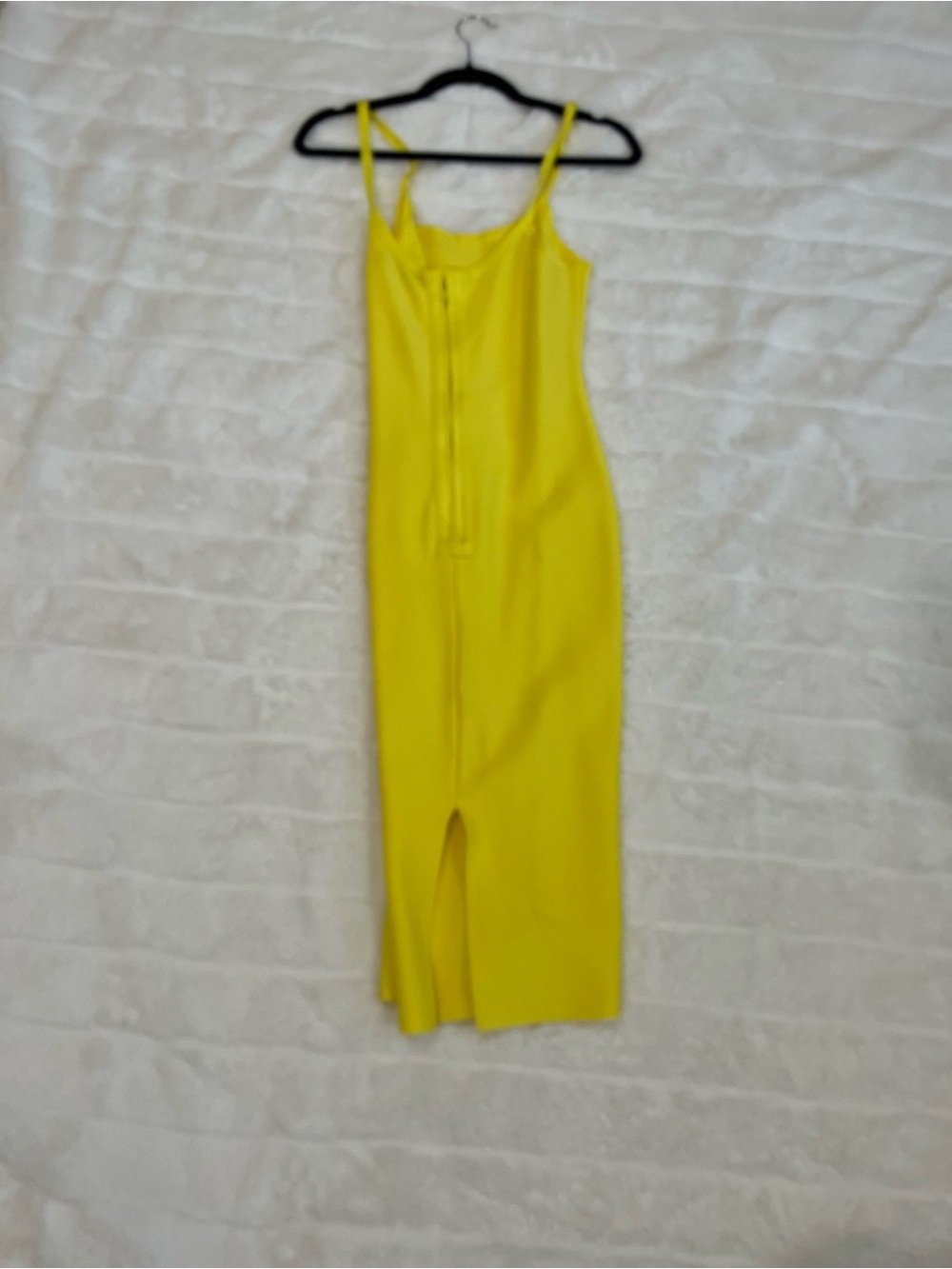 Hot Miami Styles Yellow Spaghetti-Strap Midi Dress